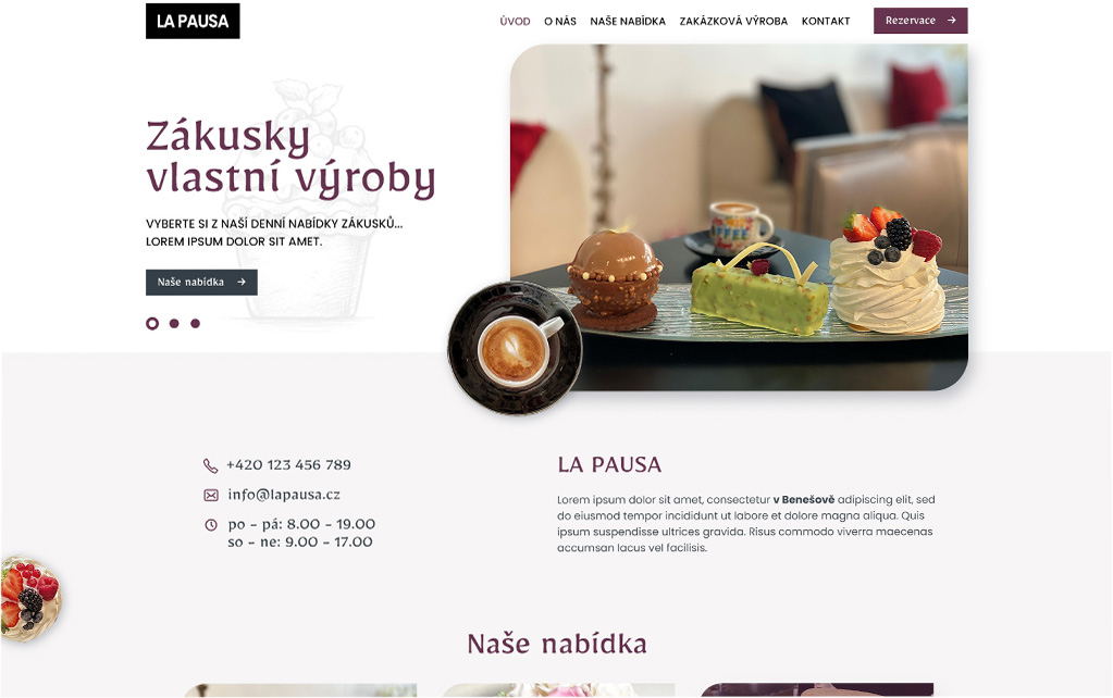 Ukázka designu webové stránky