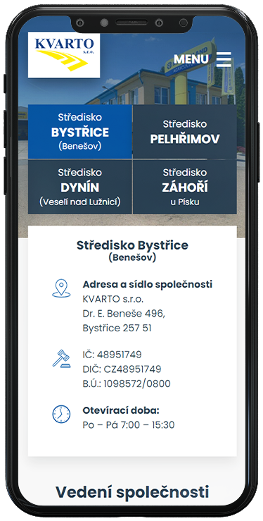 Bisport - zobrazení na mobilu